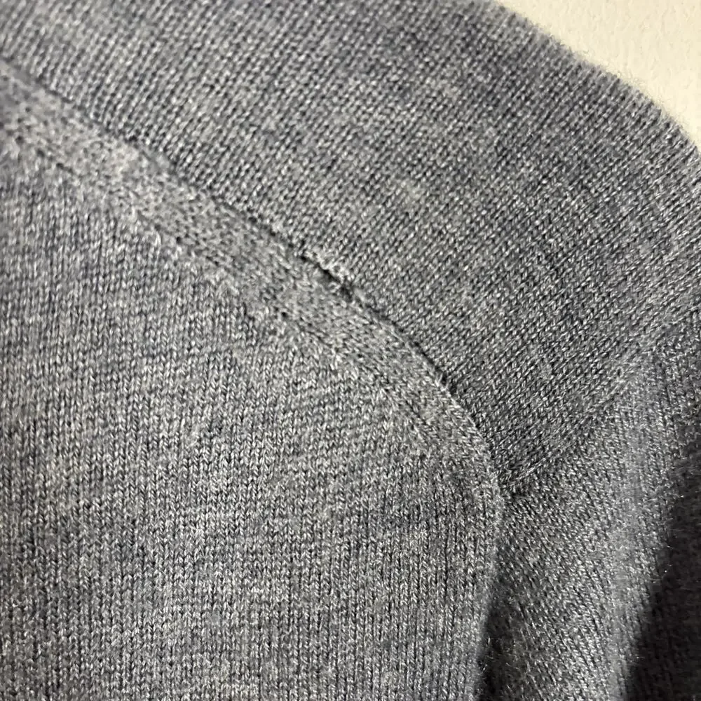 J Crew Merino Wool Acrylic Crewneck Sweater Size XL‎ Heather Blue Lightweight